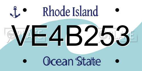 VE4B253 Rhode Island License Plate