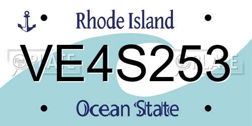 VE4S253 Rhode Island License Plate
