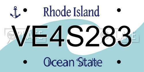 VE4S283 Rhode Island License Plate