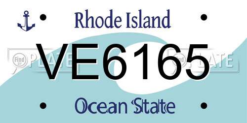 VE6165 Rhode Island License Plate