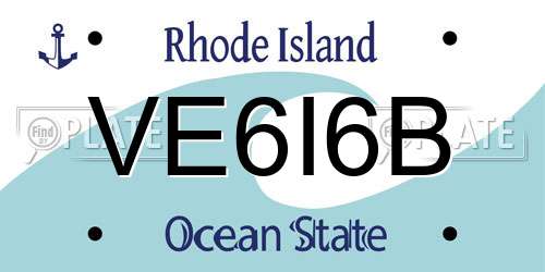 VE6I6B Rhode Island License Plate