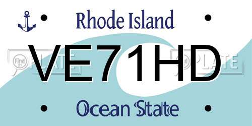 VE71HD Rhode Island License Plate