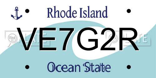VE7G2R Rhode Island License Plate