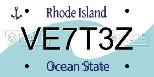 VE7T3Z Rhode Island License Plate