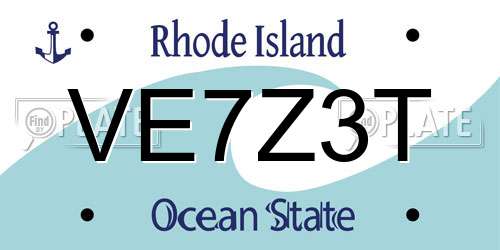 VE7Z3T Rhode Island License Plate