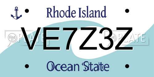 VE7Z3Z Rhode Island License Plate