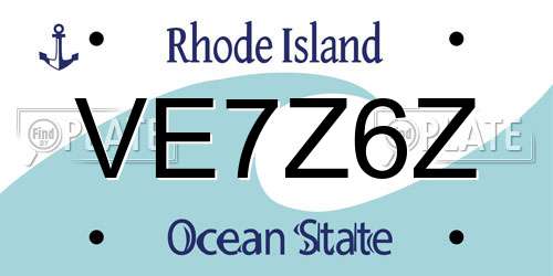 VE7Z6Z Rhode Island License Plate
