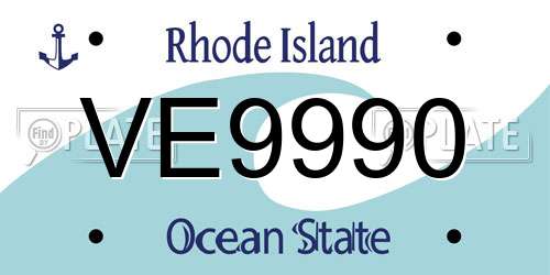 VE9990 Rhode Island License Plate