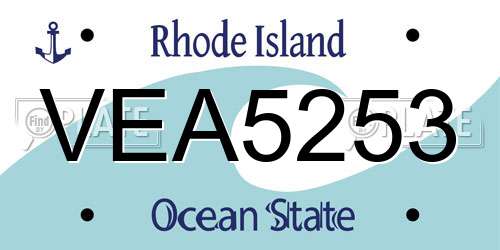 VEA5253 Rhode Island License Plate