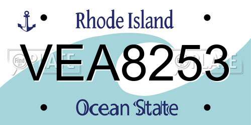 VEA8253 Rhode Island License Plate