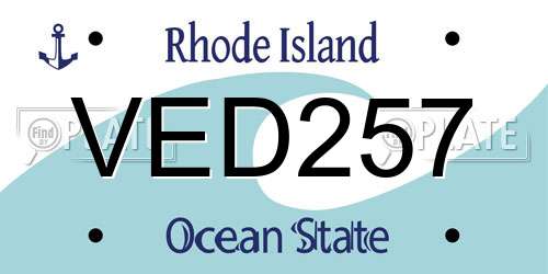 VED257 Rhode Island License Plate