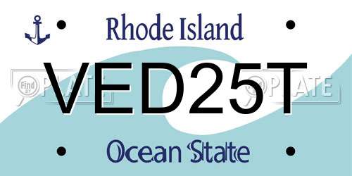 VED25T Rhode Island License Plate