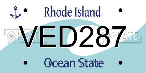 VED287 Rhode Island License Plate
