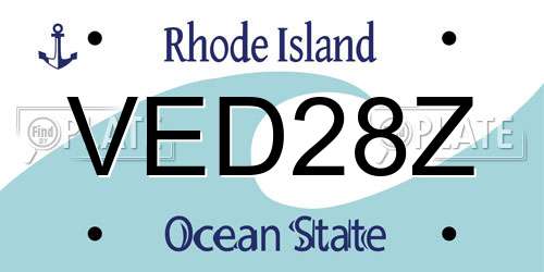 VED28Z Rhode Island License Plate