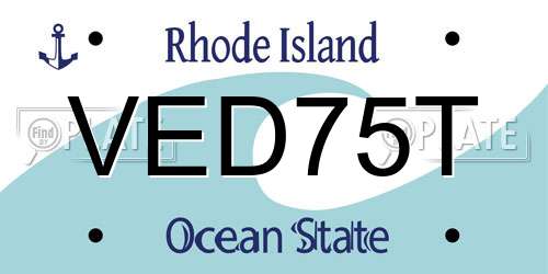 VED75T Rhode Island License Plate
