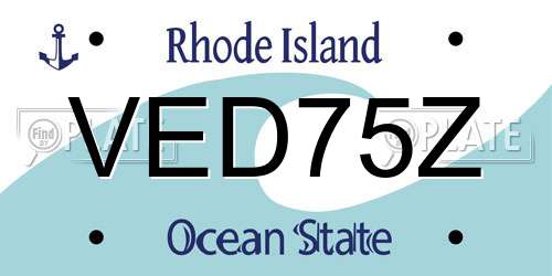 VED75Z Rhode Island License Plate