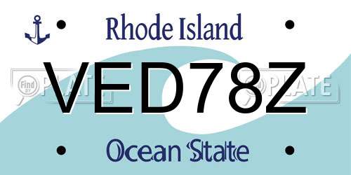 VED78Z Rhode Island License Plate