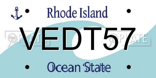 VEDT57 Rhode Island License Plate