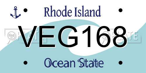 VEG168 Rhode Island License Plate