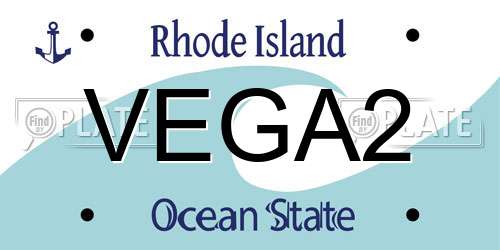 VEGA2 Rhode Island License Plate