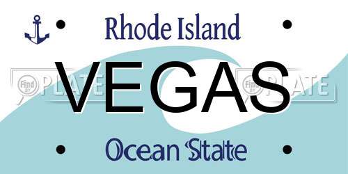 VEGAS Rhode Island License Plate