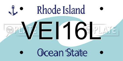 VEI16L Rhode Island License Plate