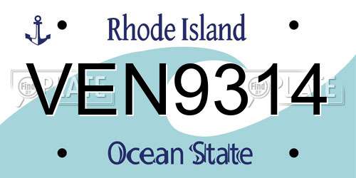 VEN9314 Rhode Island License Plate