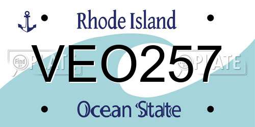 VEO257 Rhode Island License Plate