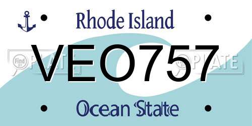 VEO757 Rhode Island License Plate