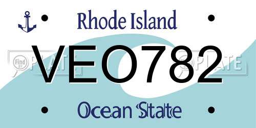 VEO782 Rhode Island License Plate