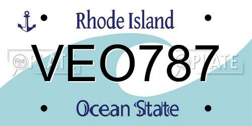 VEO787 Rhode Island License Plate