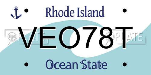VEO78T Rhode Island License Plate
