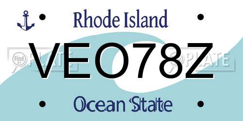 VEO78Z Rhode Island License Plate