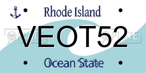 VEOT52 Rhode Island License Plate