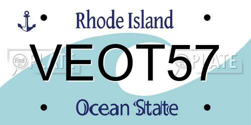 VEOT57 Rhode Island License Plate