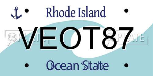 VEOT87 Rhode Island License Plate