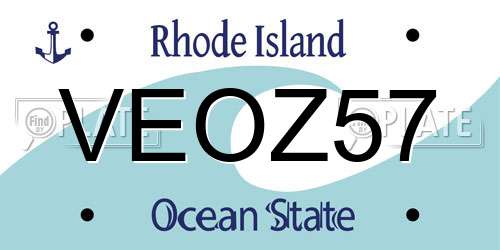 VEOZ57 Rhode Island License Plate