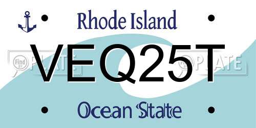 VEQ25T Rhode Island License Plate