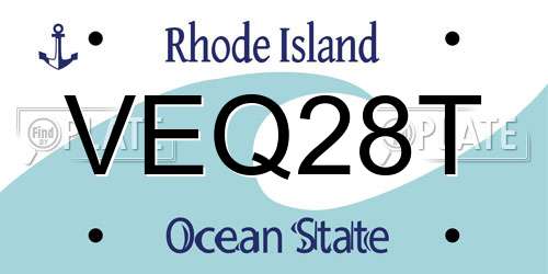 VEQ28T Rhode Island License Plate