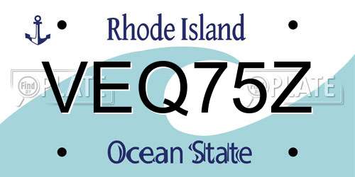 VEQ75Z Rhode Island License Plate