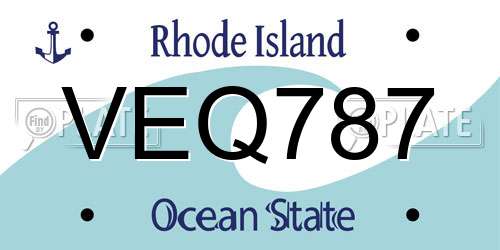 VEQ787 Rhode Island License Plate