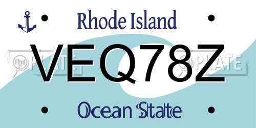 VEQ78Z Rhode Island License Plate