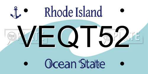 VEQT52 Rhode Island License Plate