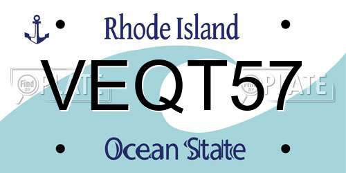 VEQT57 Rhode Island License Plate