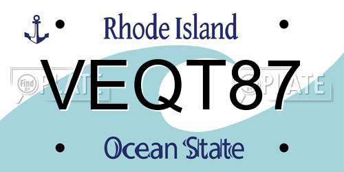VEQT87 Rhode Island License Plate