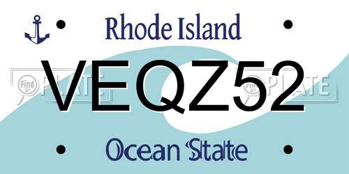 VEQZ52 Rhode Island License Plate