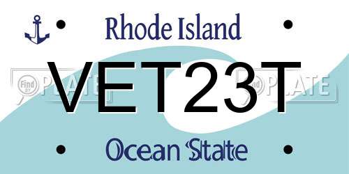 VET23T Rhode Island License Plate