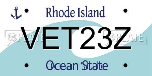 VET23Z Rhode Island License Plate