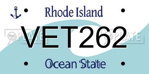 VET262 Rhode Island License Plate