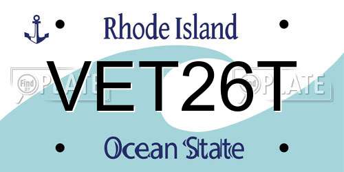 VET26T Rhode Island License Plate